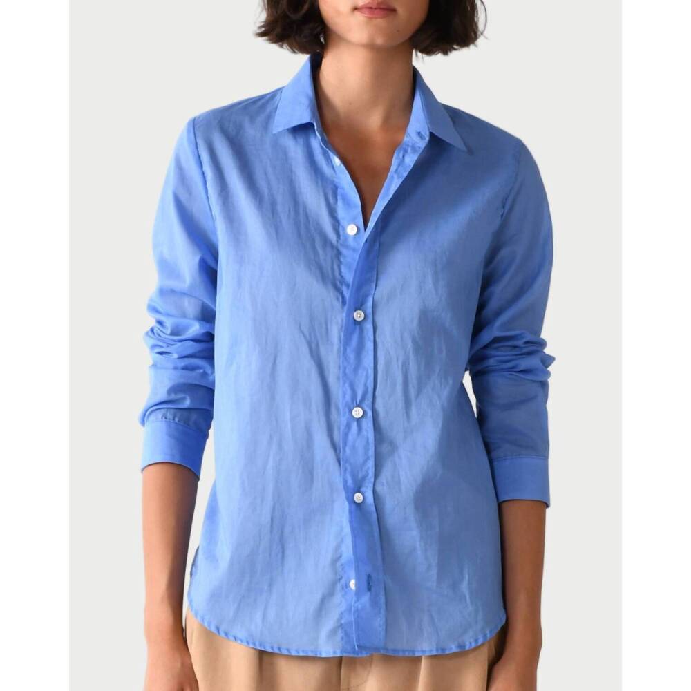 NEW CISSA classic shirt top in cerulean blue